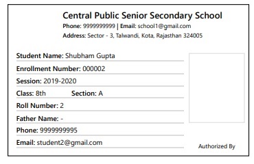 Print Student ID Card