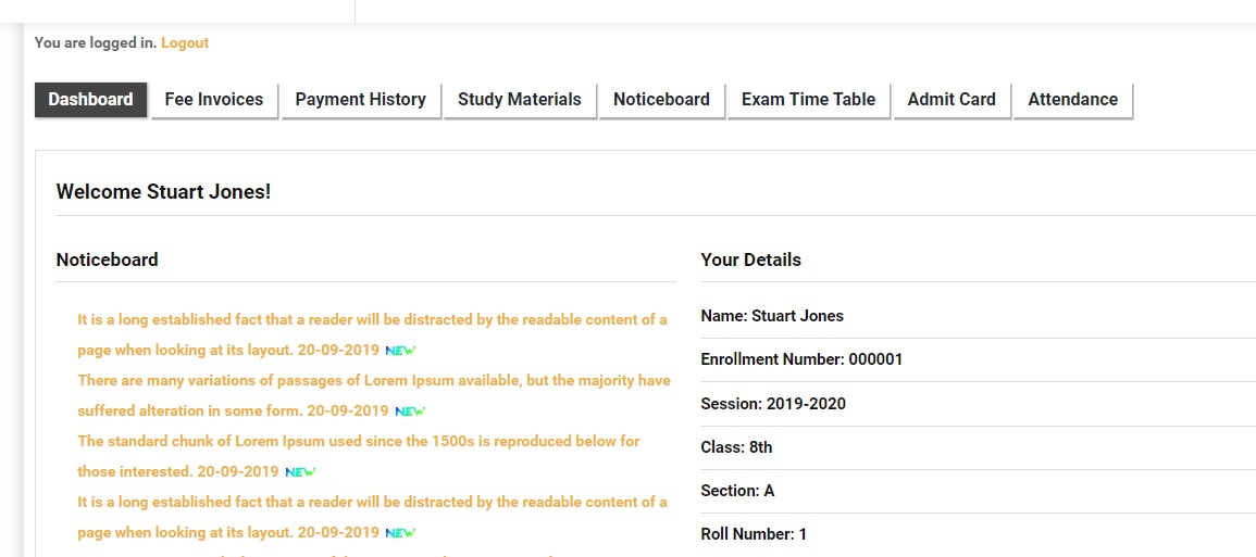 Student Dashboard